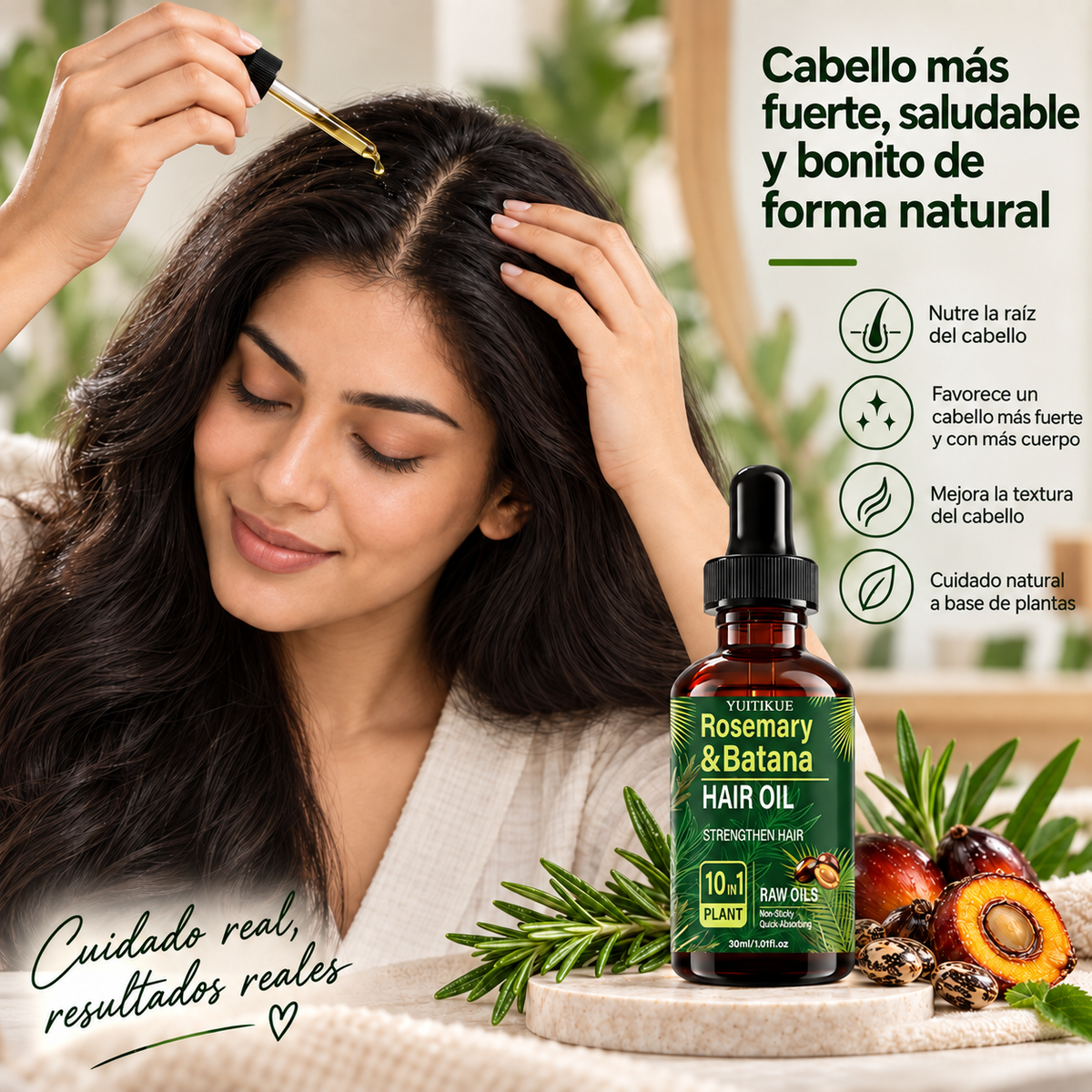 Elixir Capilar Natural - Mezcla de Aceites para Fortalecer, Nutrir y Revitalizar el Cabello