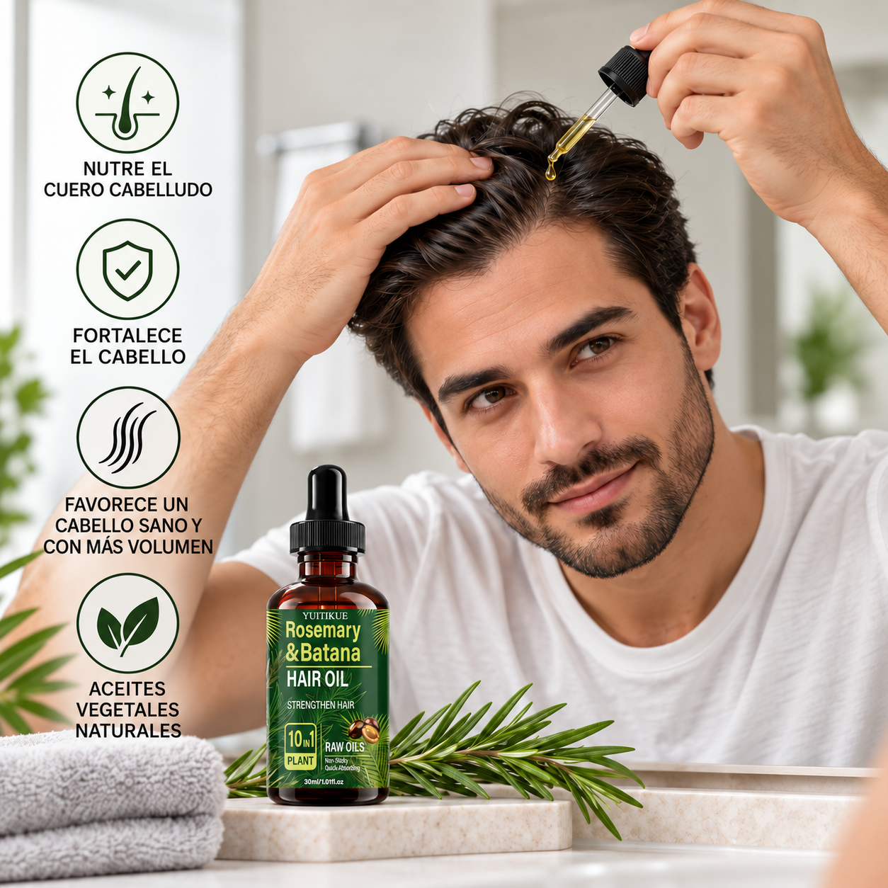 Elixir Capilar Natural - Mezcla de Aceites para Fortalecer, Nutrir y Revitalizar el Cabello